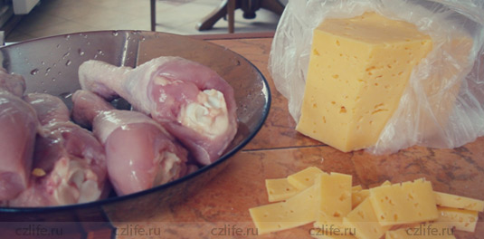 Курица с кукурузой, лимоном и сыром (чешская кухня)